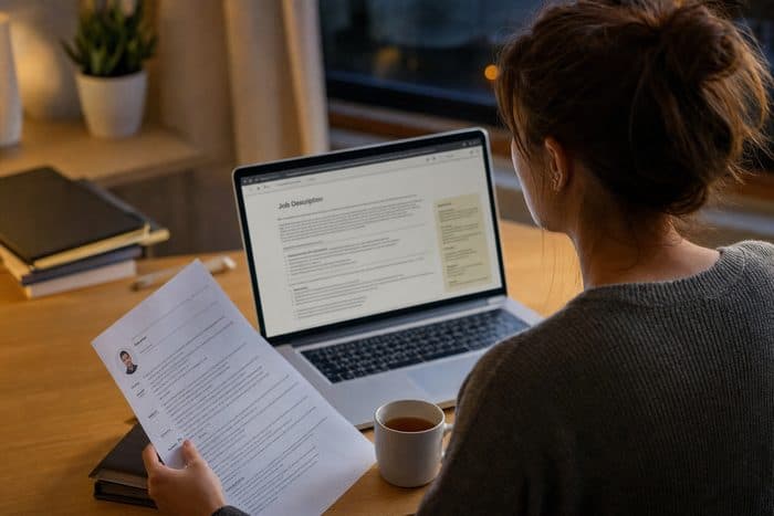 Candidate uploading a résumé and job description